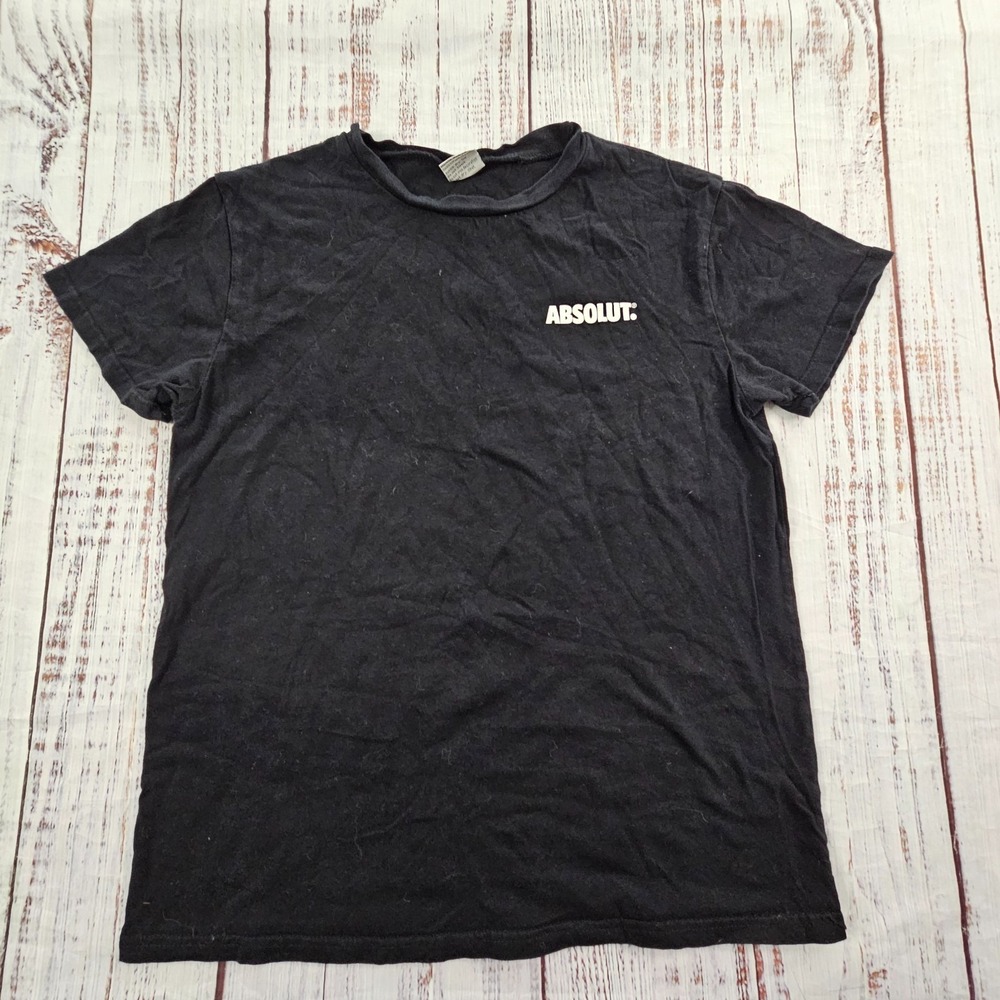 Absolut Planet Earth's Favorite Vodka Black Short Sleeve Cotton T-Shirt‎ Men's M
